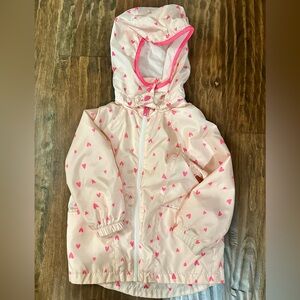 Super cute heart print rain jacket!